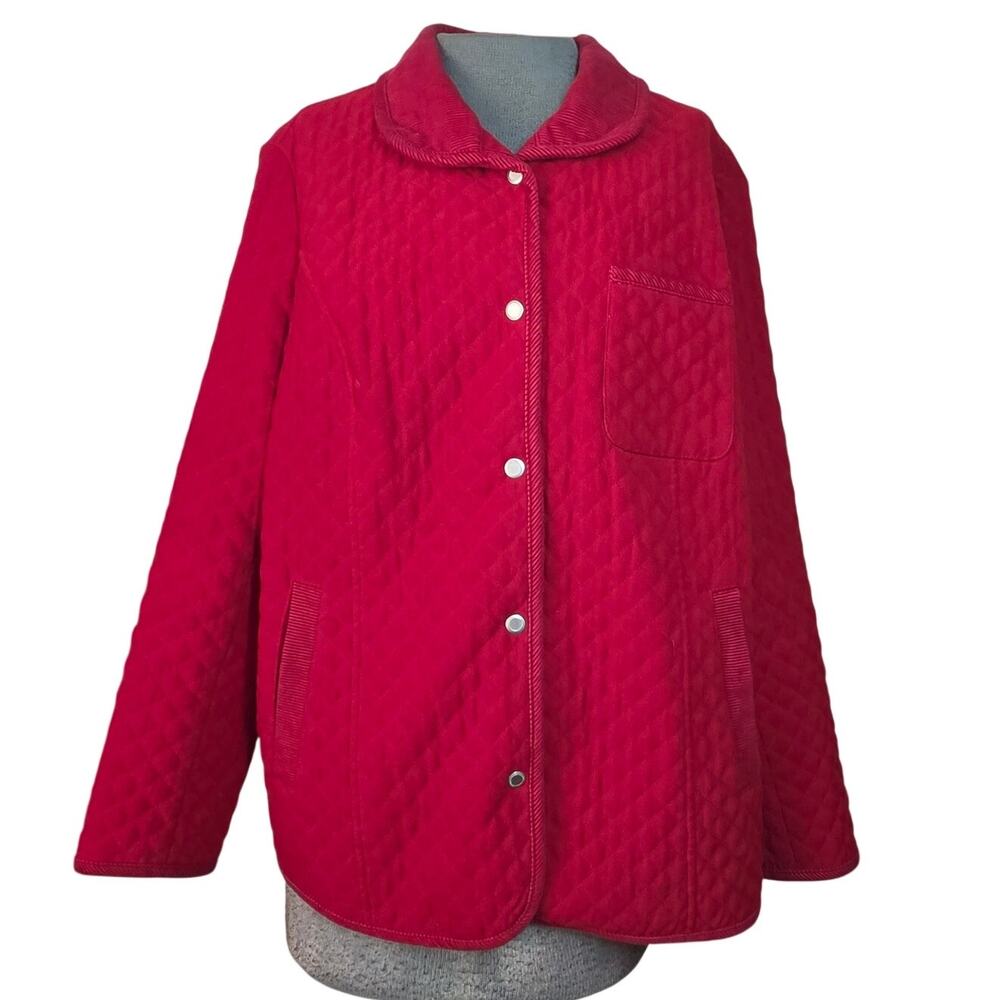 Talbots Red Strech Quilted Jacket Size X
